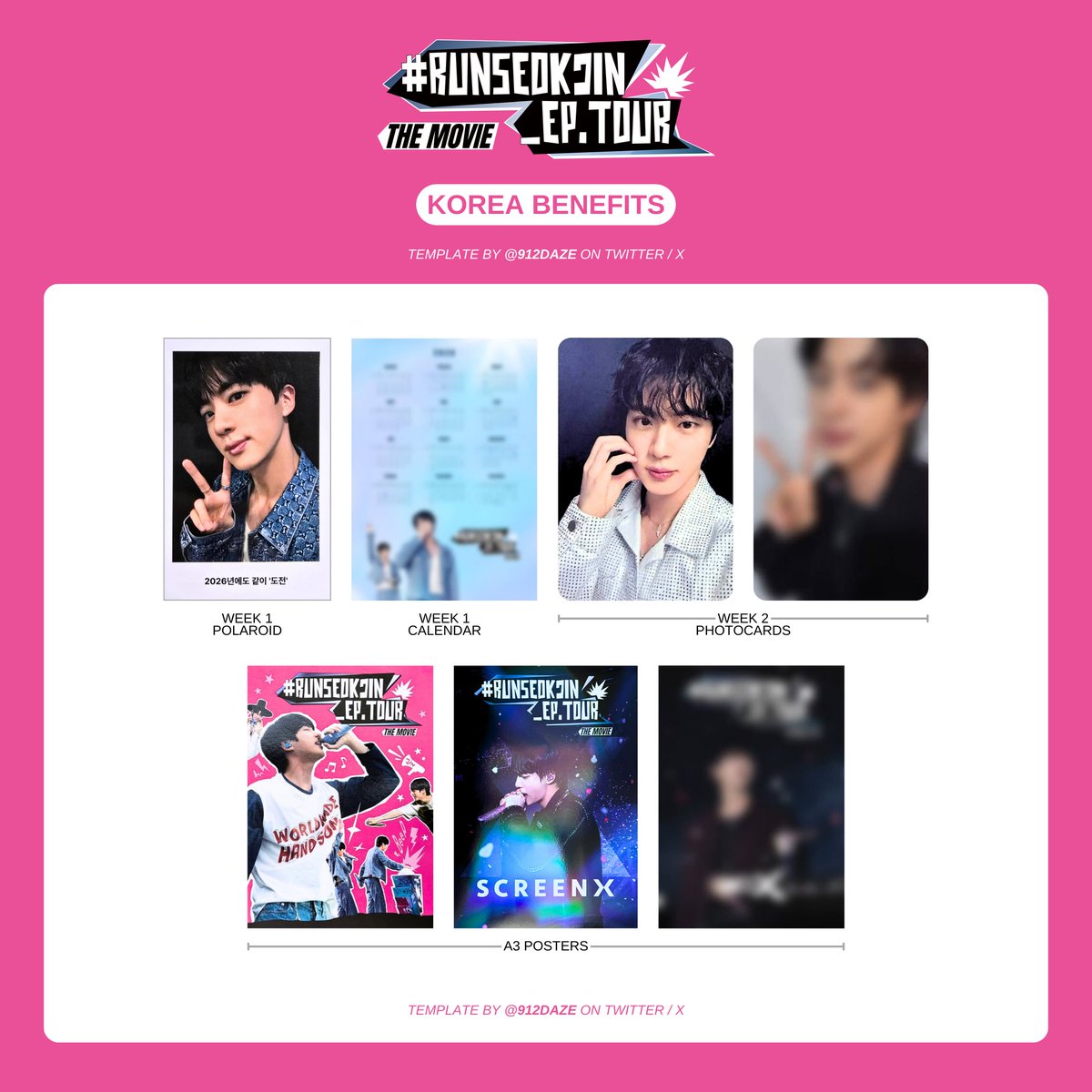 BTS JIN SEOKJIN TOUR PC PHOTOCARD WL WISHLIST TEMPLATE ✨ [UPDATED