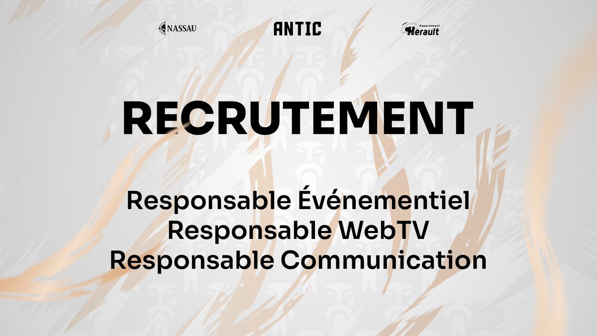 🚨 ANTIC ESPORT RECRUTE 🚨

Nous recherchons de nouveaux bénévoles pour renforcer notre staff 👀

📌 Postes ouverts :

🎤 Resp. Événementiel
📺 Resp. WebTV
📢 Resp. Communication

📩 Intéressé(e) ? DM ouverts !