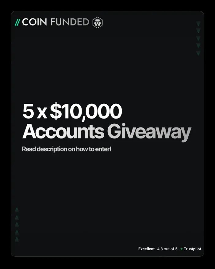 5 × $10,000 Challenges Giveaway 🎁 
In partnership with Coin Funded 🚀 

1️⃣ Follow: <a href="/propfirmsfusion/">PropFirmFusion</a> | <a href="/coinfundedprop/">coinfunded</a>

2️⃣ Like &amp; Repost 🔁

3️⃣ Tag your trader friends 🫂 

(Winners announcement in 72 hours)