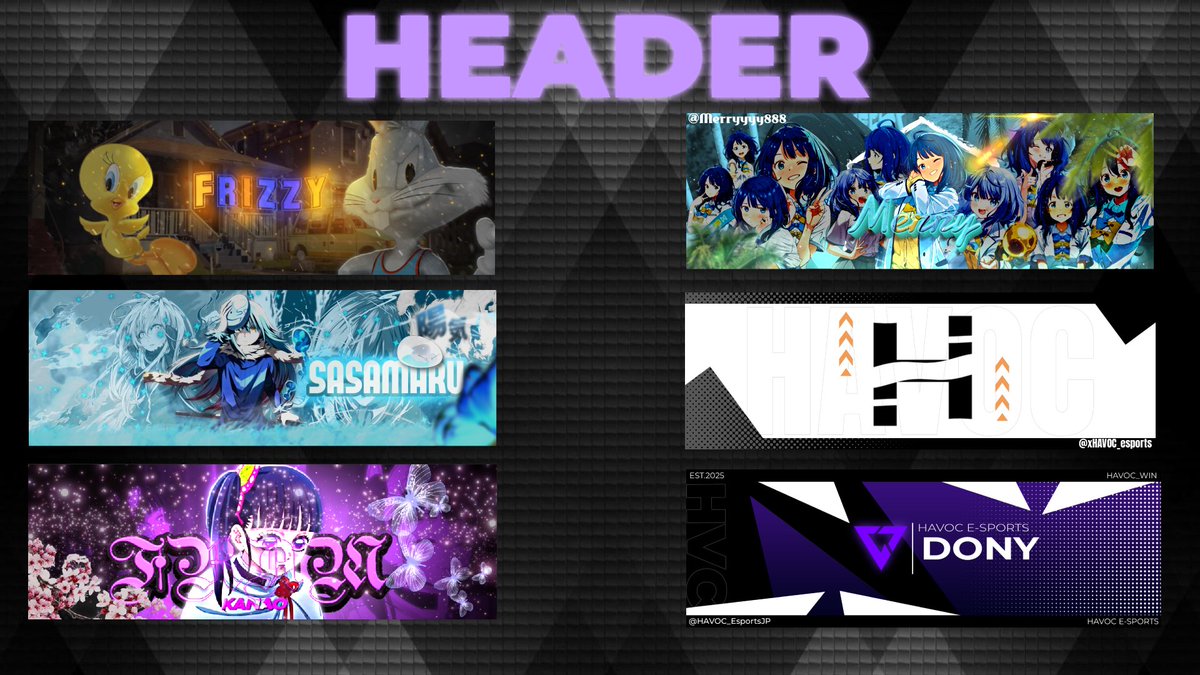 ヘッダー無料で作ります! 趣味で作ってるのでどんどん依頼ください