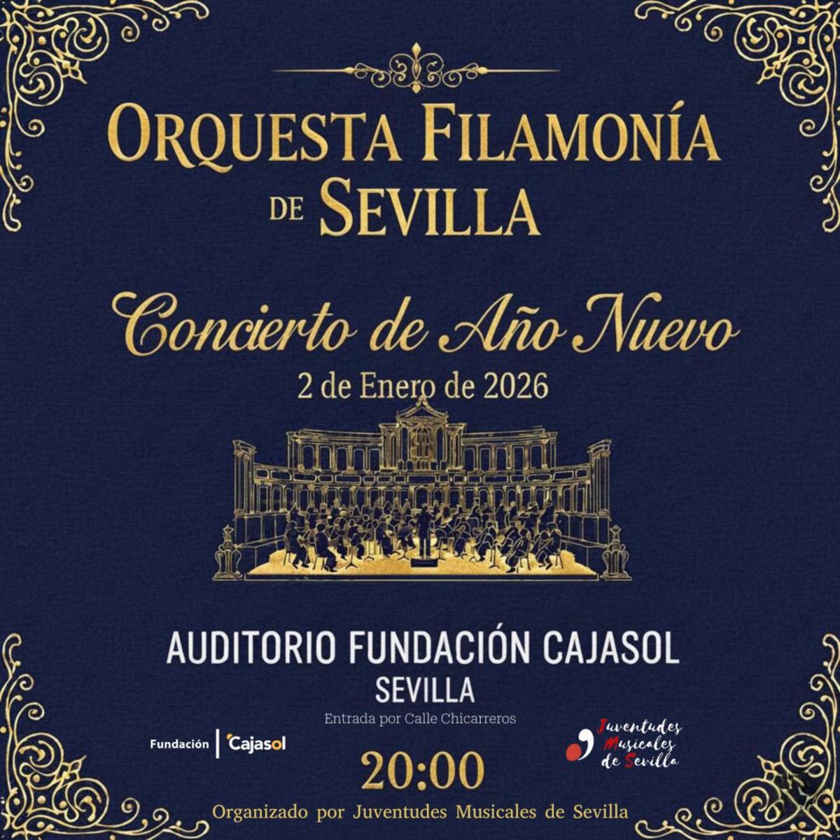 🎶 Esta noche, a las 20:00 horas, Concierto de Año Nuevo de Filarmonía de Sevilla en el Teatro Cajasol (Sevilla). ¡¡¡A por un 2026 inolvidable!!!

#OFS #suenafilarmonia #filarmoniadesevilla
