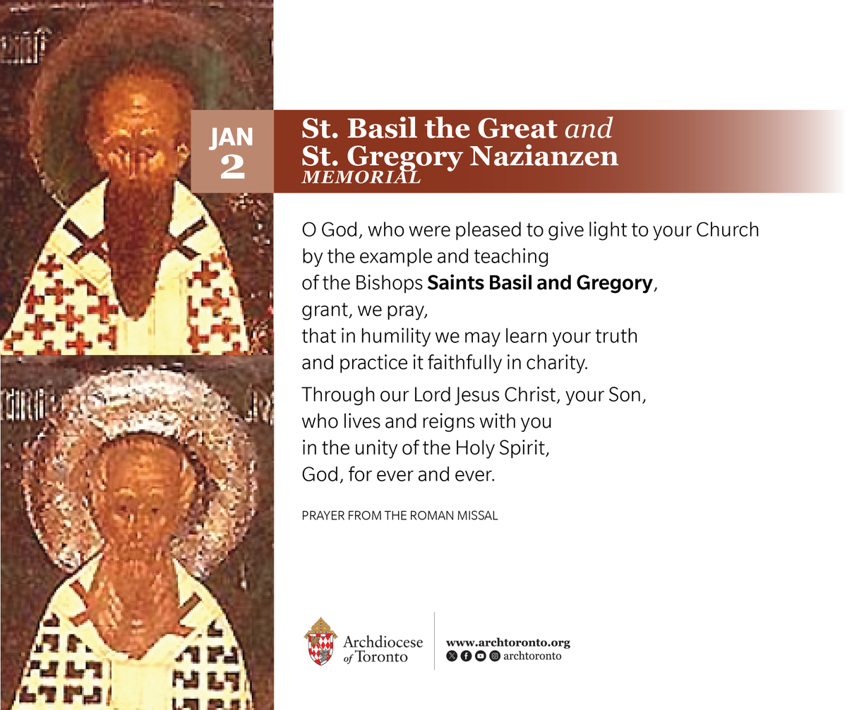 archtoronto's tweet image. St. Basil the Great and St. Gregory Nazianzen, pray for us. #memorial