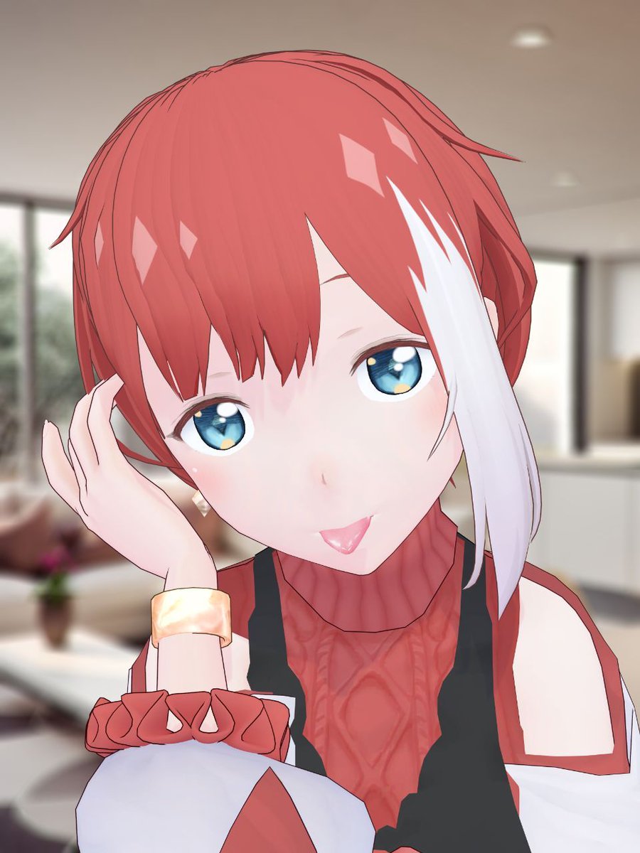 年越し配信で初公開したけど、3D星こにあ新モデルになりましたー！！♦️✨

髪のボリュームが全体的に増えたのと、メッシュがふわっとした(╹◡╹)
ヘアメイクしてくれたのはもちろん戸崎ねうさん！ <a href="/tozaki_neu/">戸崎ねう</a>
私の髪を安心して任せられる最高のスタイリスト💕