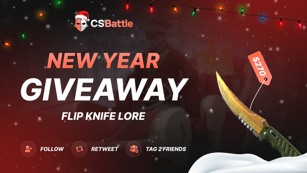 NEW YEAR ($270) GIVEAWAY! 🥂

To enter you must:
🔸Follow <a href="/CsBattleCom/">CsBattle</a> 
🔸RT this post and Tag 2 Friends
🔸Drop your CSBattle ID

Giveaway ends in 10 days, good luck!