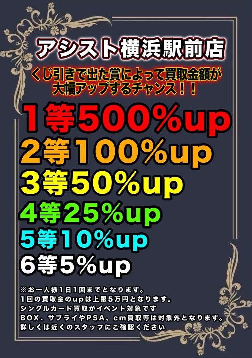 🎍🔥【 #アシストウィーク 限定イベント】🔥🎍 💥買取アップくじ 開催