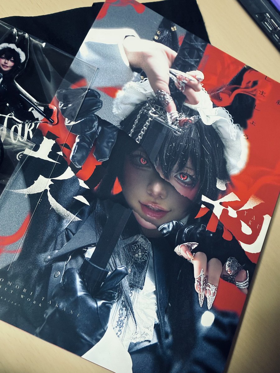 #c107 戦利品
凸守たかね ちゃま
実は初めてたかねさんの写真集買わせていただきました！世界観といい衣装といいたかねさんのビジュ全てが個人的にゲキ刺さりでした（ ;  ; ）

生首ヘアゴム結構お気に入りです