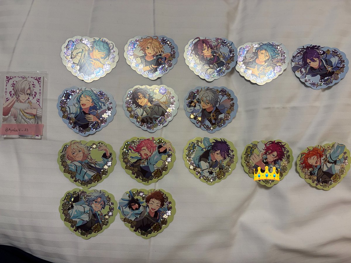 【交換】あんスタ プチプリ 9周年

譲)英智 桃李 忍 翠(奏汰) 藍良 マヨイ 茨 HiMERU ひなた (ゆうた) 薫 敬人 颯馬 維吹 創 光 つむぎ 宙 エス カンナ

求)☆凛月 ☆レオ1 千秋 鉄虎

👑は☆との交換のみ
()のキャラは迷っています
郵送または名古屋手渡し
検索からでもお気軽にお声掛けください