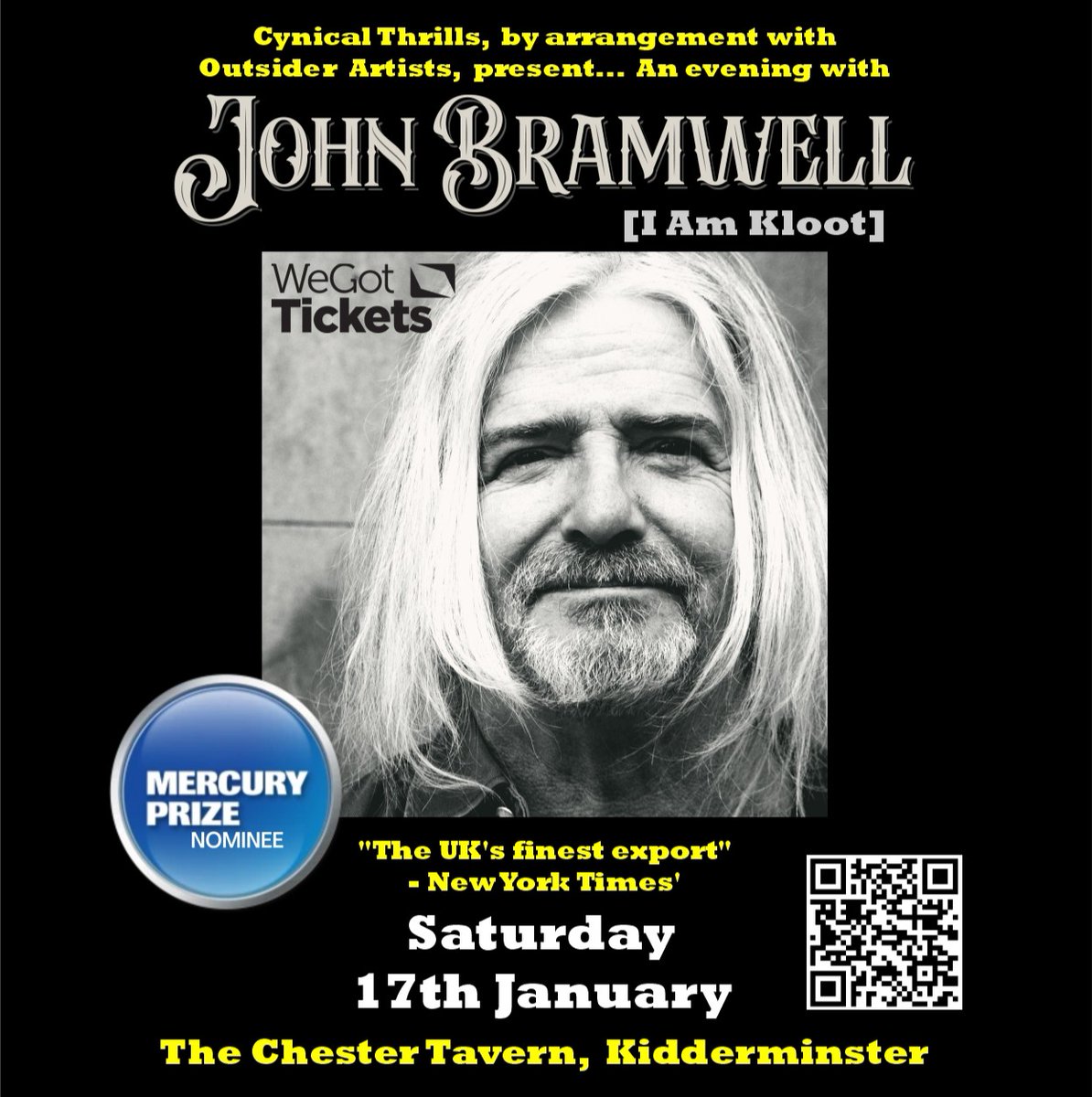 CynicalThrills's tweet image. A fantastic gig to start the New Year... #MercuryMusicPrize nominated John Bramwell in a cosy setting at The Chester Tavern #Kidderminster 🙂 @IAmKloot wegottickets.com/event/678379