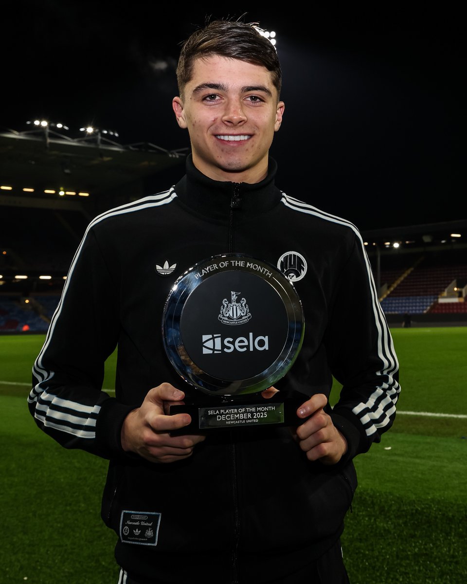NUFC's tweet image. Presenting your @Sela Player of the Month for December - Lewis Miley 💫