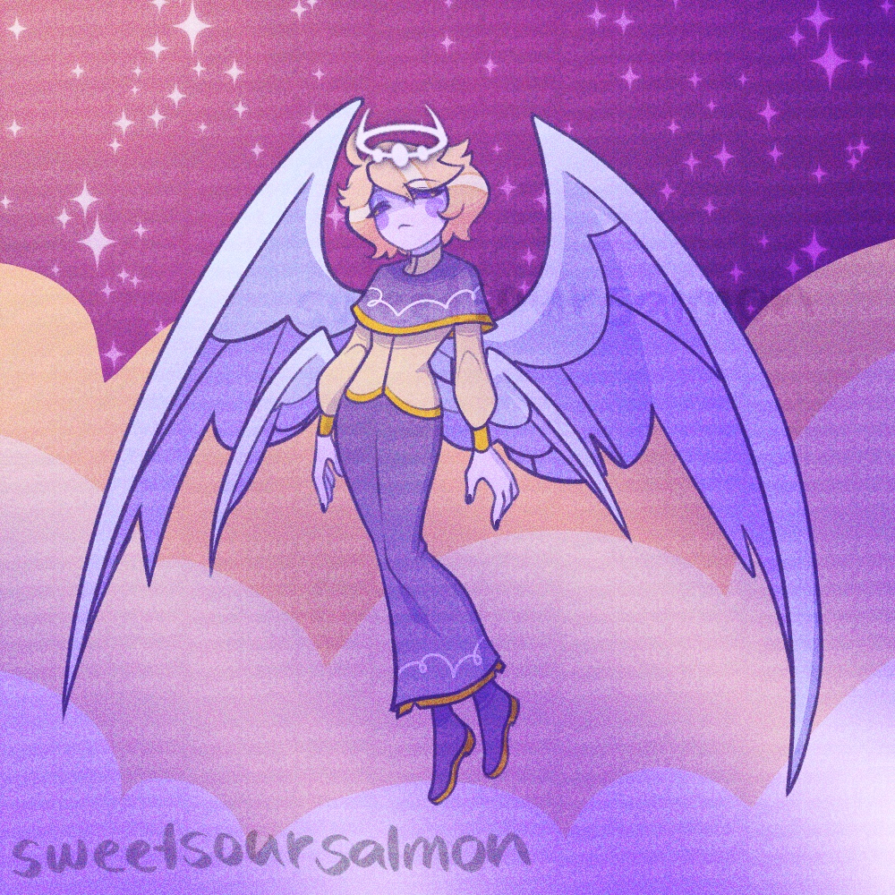 Another Angel! Sam

#art #digitalart #illustration #salmonOC #HazbinHotelOC #HazbinHotelSam #hazbinFankid #HazbinAngelSam