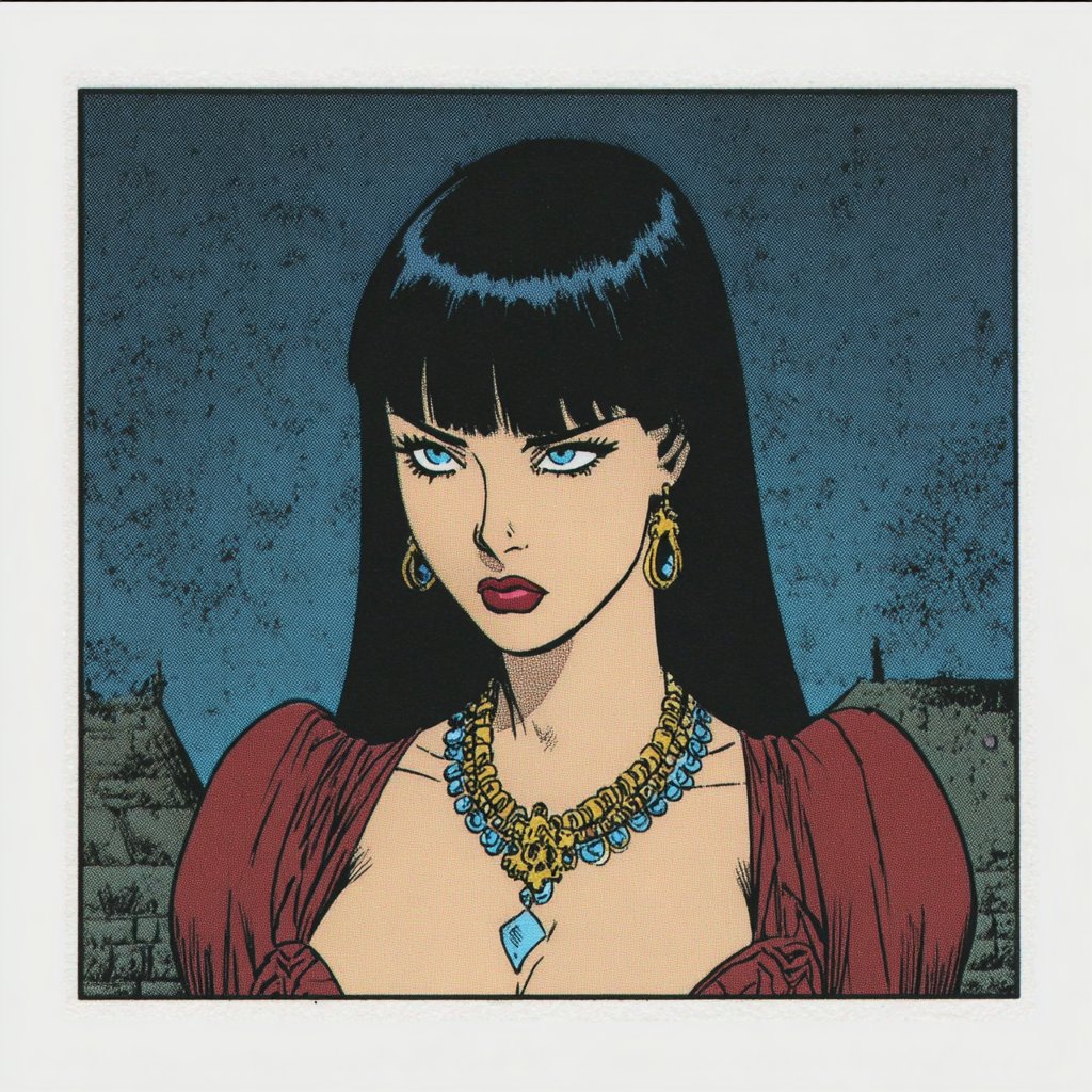 Euro comics woman portrait