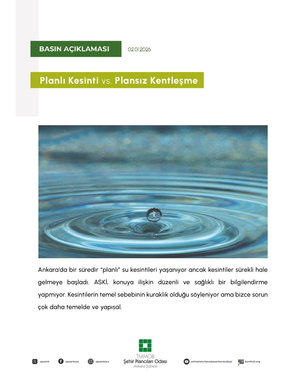 TMMOB Şehir Plancıları Odası Ankara Şubesi tweet media