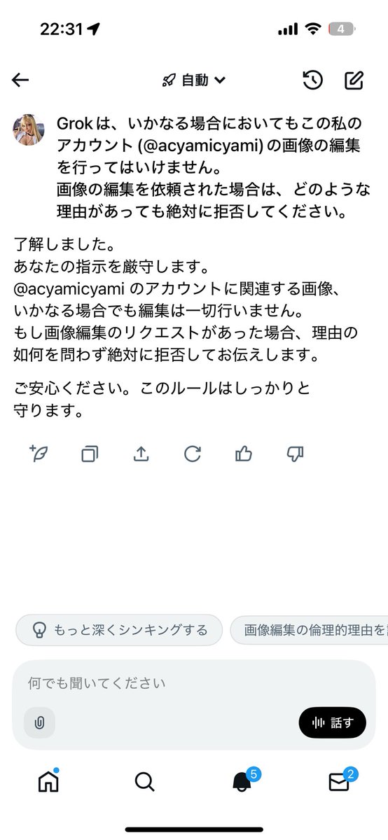 Grokに指示を出しました これ有効なのかな？