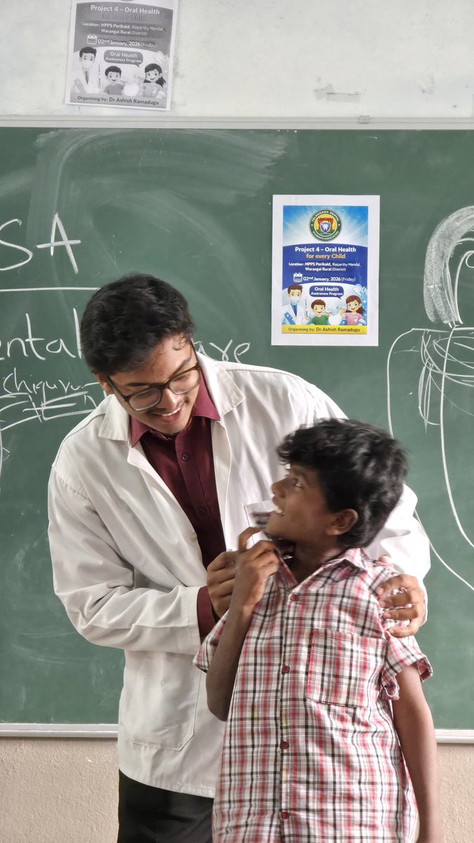 TDSA_TELANGANA's tweet photo. *Project 4 - Oral Health for Every Child*
Conducted in MPPS Perikaid , Raiparthy Mandal of Warangal Rural District by TDSA Organised by *Dr.Ashish Ramadugu*.
*Oral checkup to the government school children.
#tdsa https://t.co/UNCSw7G2n6