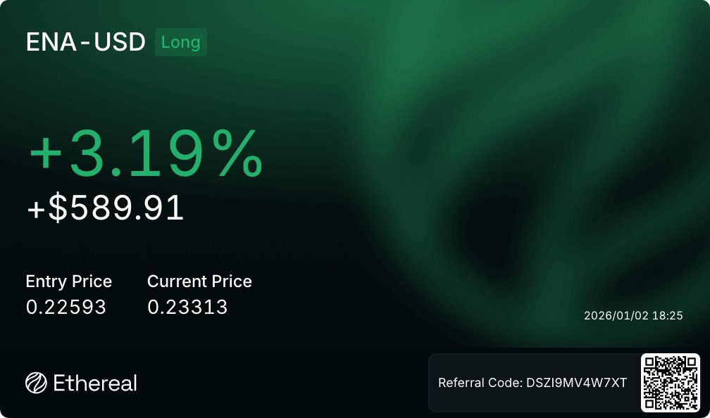 Testing new perp from <a href="/ethena/"></a> 

Ethereal native perp for growing $USDe ecosystem

Access invites only, if you want invite send DM or left a comment and I will send you