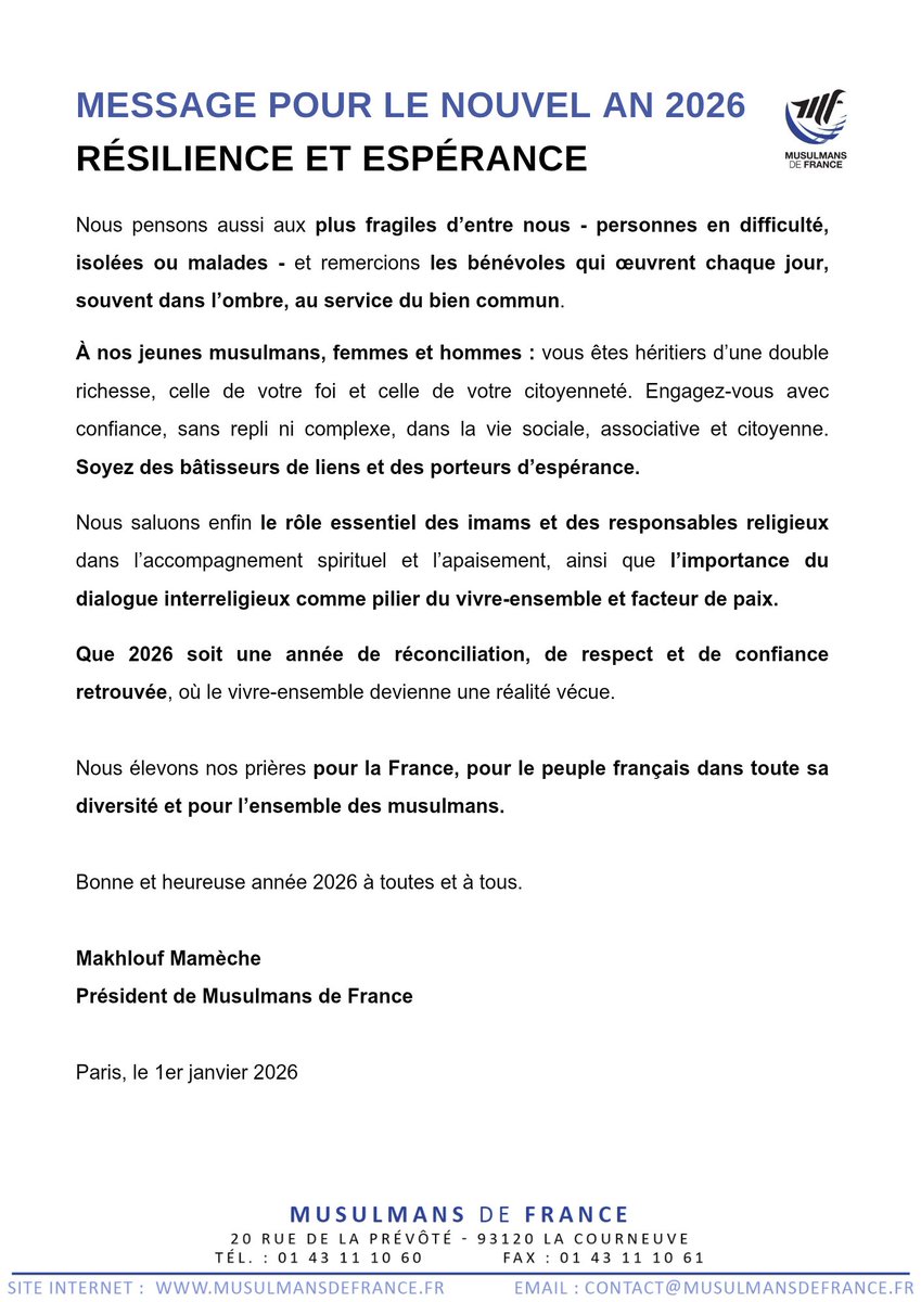 Musulmans de France (MF) tweet media