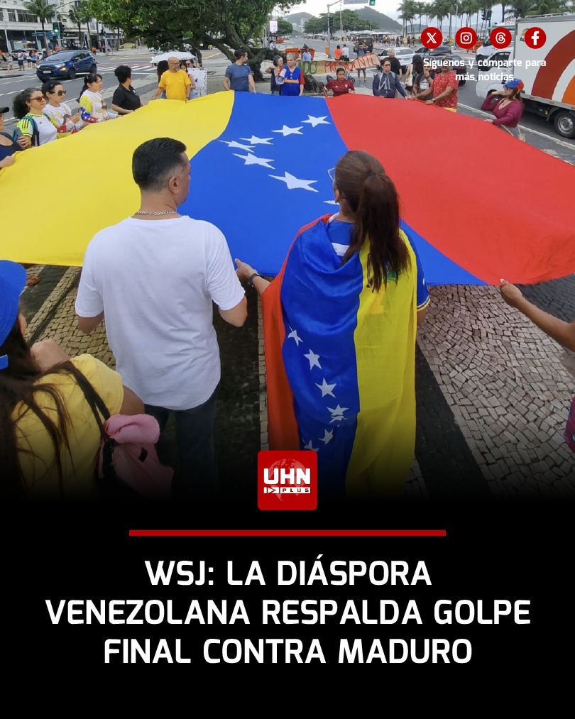 UHN_Plus's tweet photo. 🇻🇪🇺🇸‼️ | Según The Wall Street Journal, millones de venezolanos en el exilio apoyan una acción militar liderada por EE. UU. como la única vía real para poner fin al régimen usurpador de Nicolás Maduro y recuperar la democracia. La diáspora, que huyó de la represión y el colapso económico, ve en la presión militar la oportunidad histórica de regresar a una Venezuela libre.