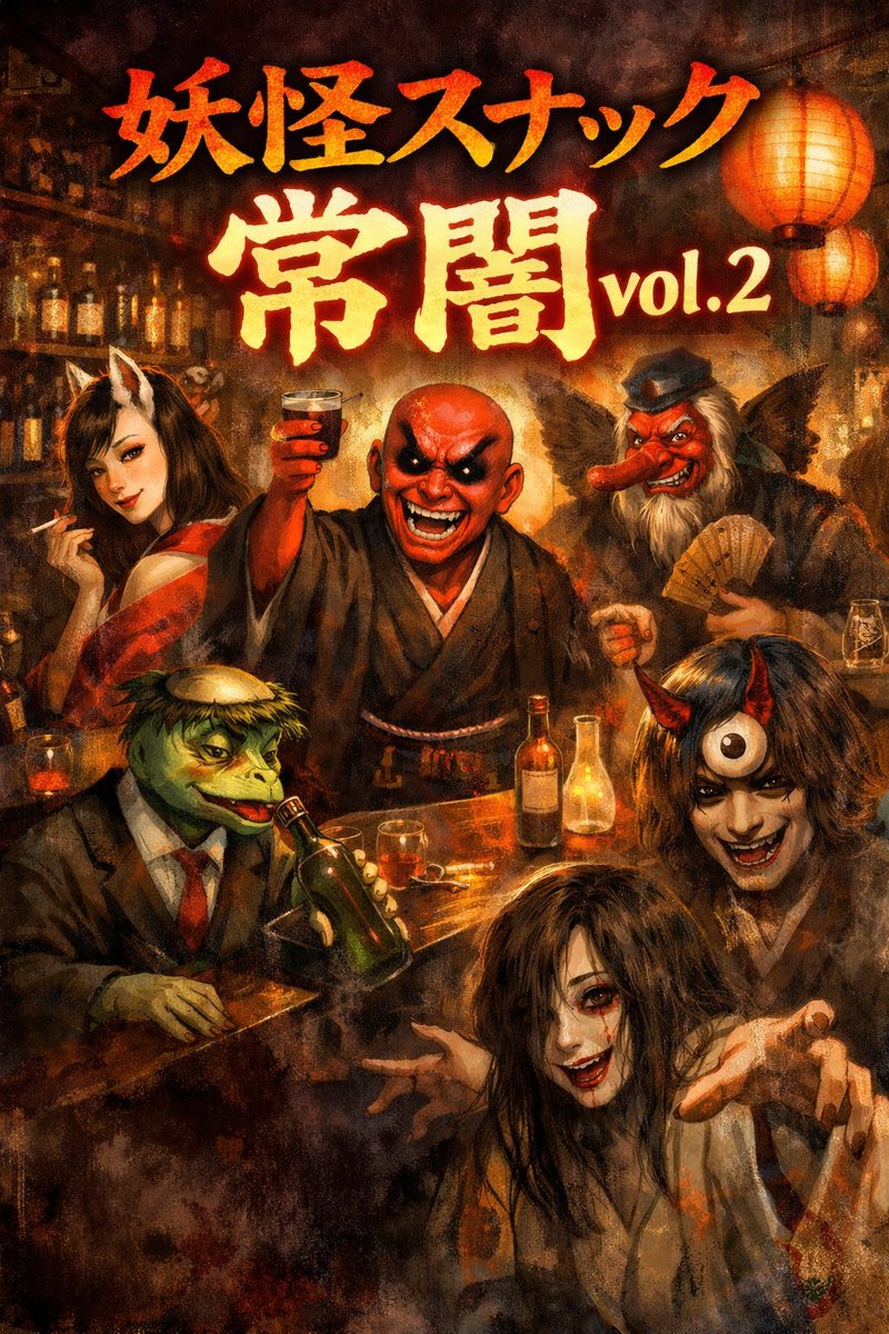 あけましておめでとうございます。

弊社新年一発目はこちらです♪
年末年始としっかり休ませていただいたため
告知が随分と遅くなってしまいすいません！
2024年に開催してかなり反響のあった
あの妖怪スナック企画が帰ってきました！

「スナック常闇vol2」

BARカウンター＆ライブ会場が貸し切りで