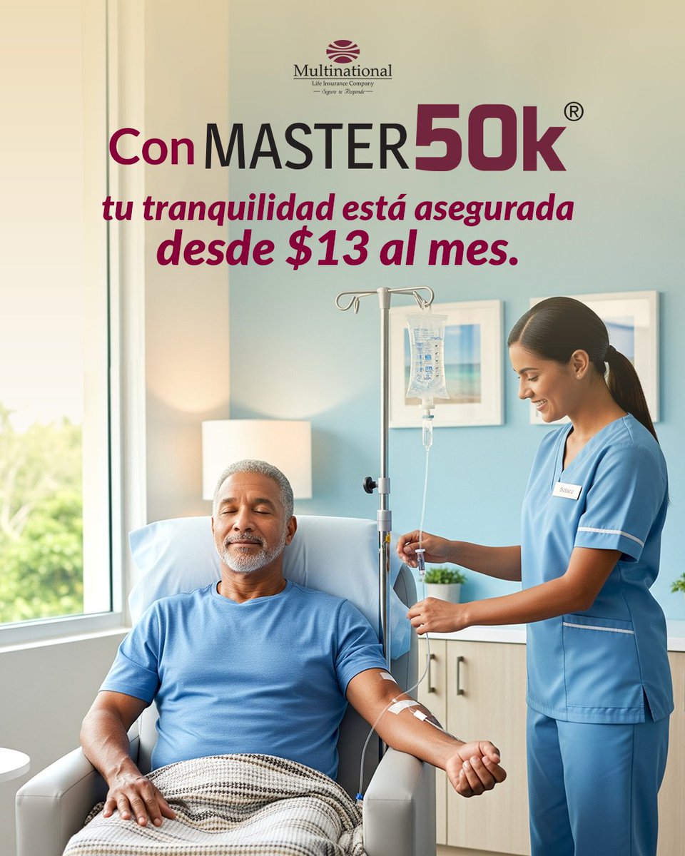 SeguroTresponde's tweet photo. Recibir un diagnóstico de cáncer genera muchas preguntas, pero con Master 50K de Multinational Life Insurance Company, puedes tener una preocupación menos. 😌​

Nuestra póliza te da acceso a hasta $57,000 en beneficios que te llegan directo a ti, no al hospital. https://t.co/zXSSHUNJJA