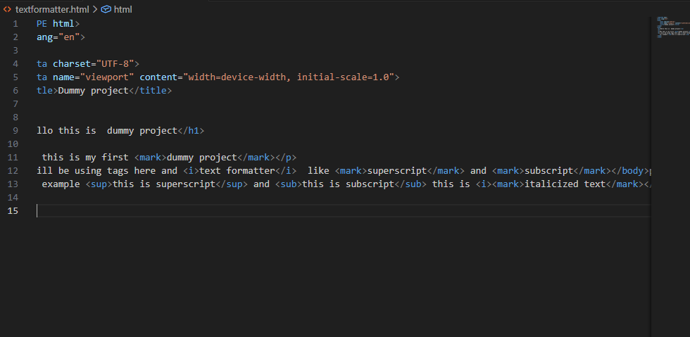 Deadlilacfixer's tweet photo. Made my first project in html, using tags and text formatter https://t.co/UyGVrxesw5