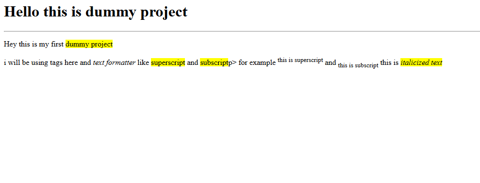 Deadlilacfixer's tweet photo. Made my first project in html, using tags and text formatter https://t.co/UyGVrxesw5