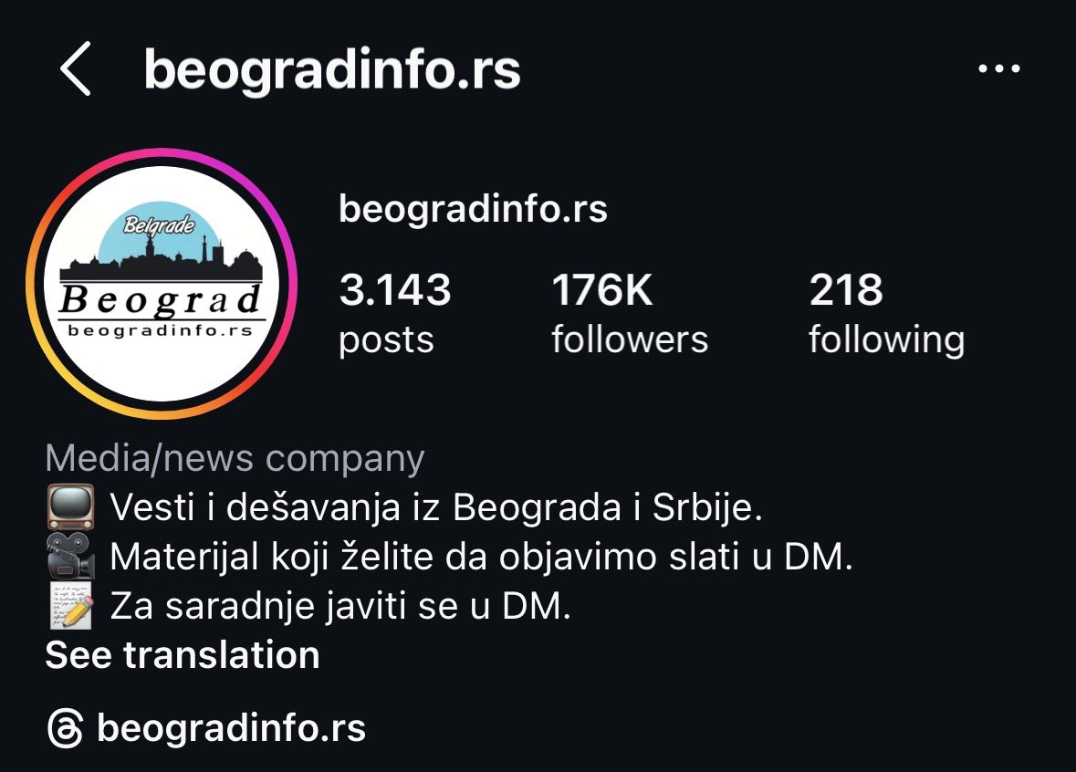 ‼️VAŽNO‼️

Instagram profil sa slike poslednjih nekoliko nedelja uzastopno objavljuje neistinit sadržaj o studentima, koristeći fotografije više naših kolega. 
‼️Posebno ističemo dva slučaja.
U jednom je objavljena vest o ubistvu uz fotografiju studenta koji nema veze sa tim