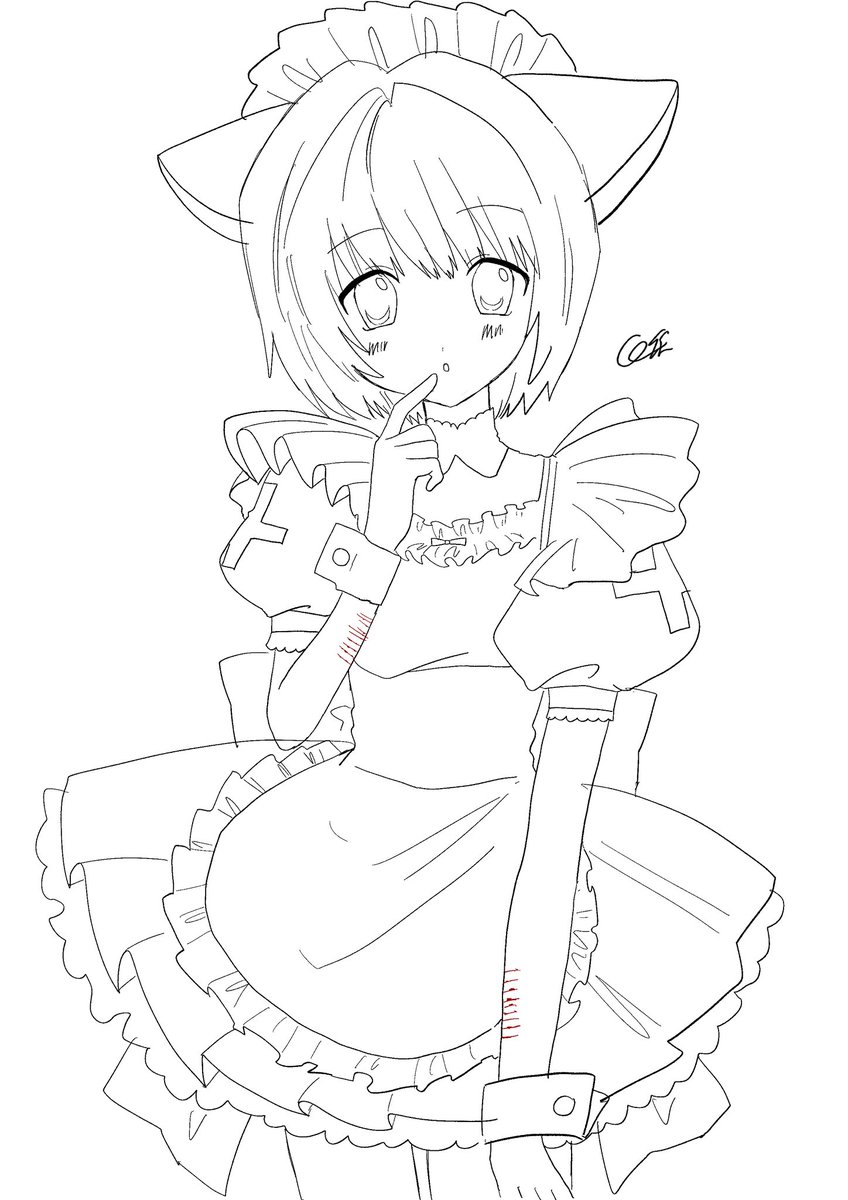 まだ下書きだけどかわいいかも #創作イラスト #オリジナルキャラ