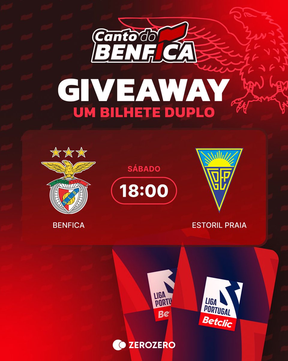 Quem é está com vontade de voltar a casa para o primeiro jogo do ano? ❤️

Temos um bilhete duplo para vocês!

Para participar só têm de:

🔄 Dar retweet
✅ Seguir a página 
🤝🏼 Identificar um amig@ as vezes que quiserem

Estamos à vossa espera 🦅