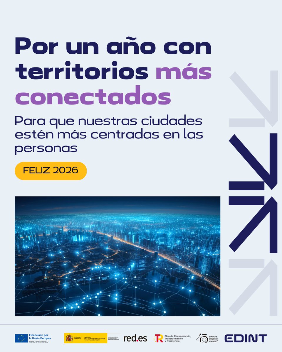 ↗️ ¡Feliz 2026!

Arrancamos con el propósito claro de que los territorios estén más conectados y centrados en las personas.

Tras sentar las bases con los CEODs en 2025, este año  se consolidará el dato como el motor real de los servicios públicos.

🏙️ ¡Gracias por acompañarnos!