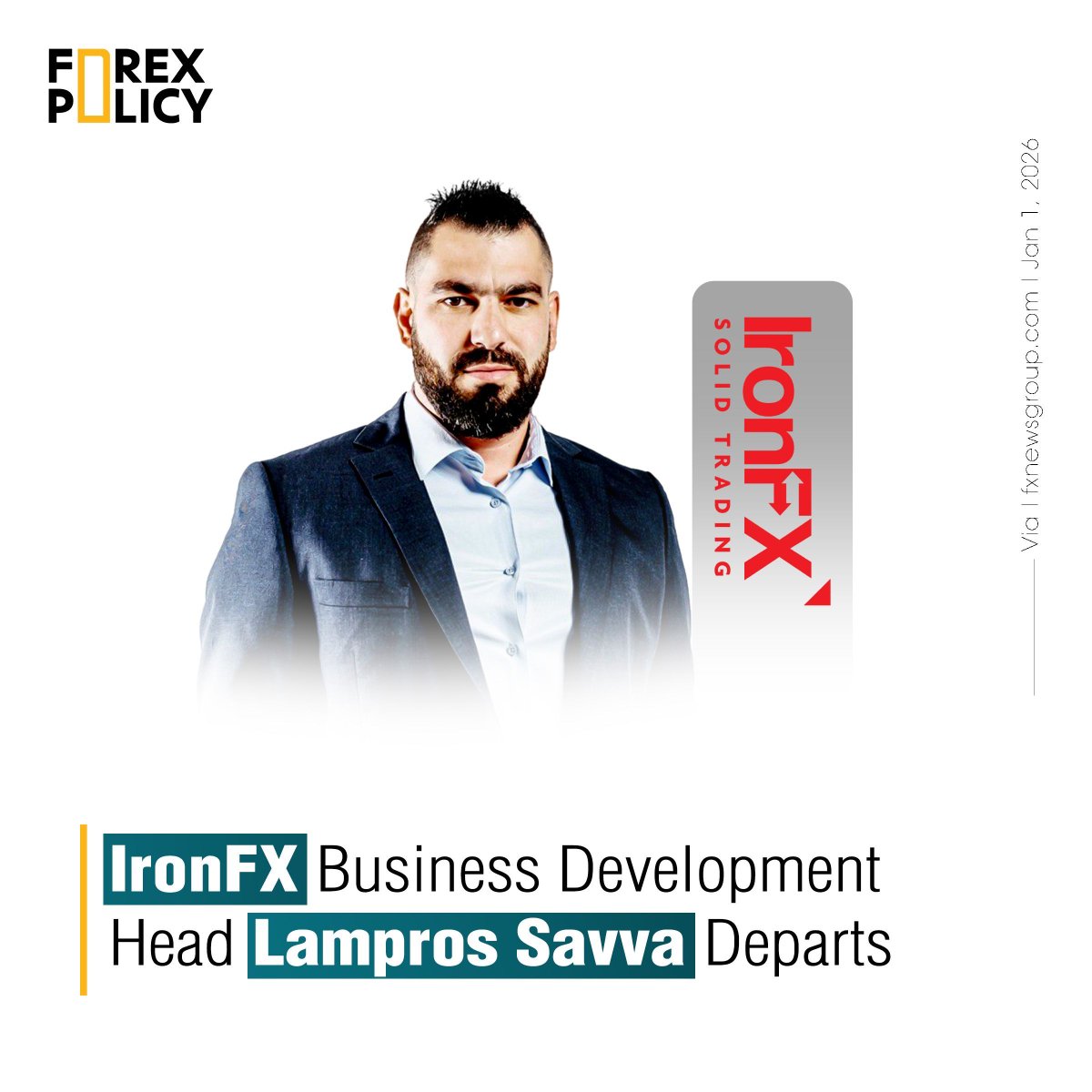 IronFX business development head Lampros Savva has left the broker after more than nine years with the company, concluding a long leadership journey in sales and growth.

#IronFX #ExecutiveMoves #FXNews
