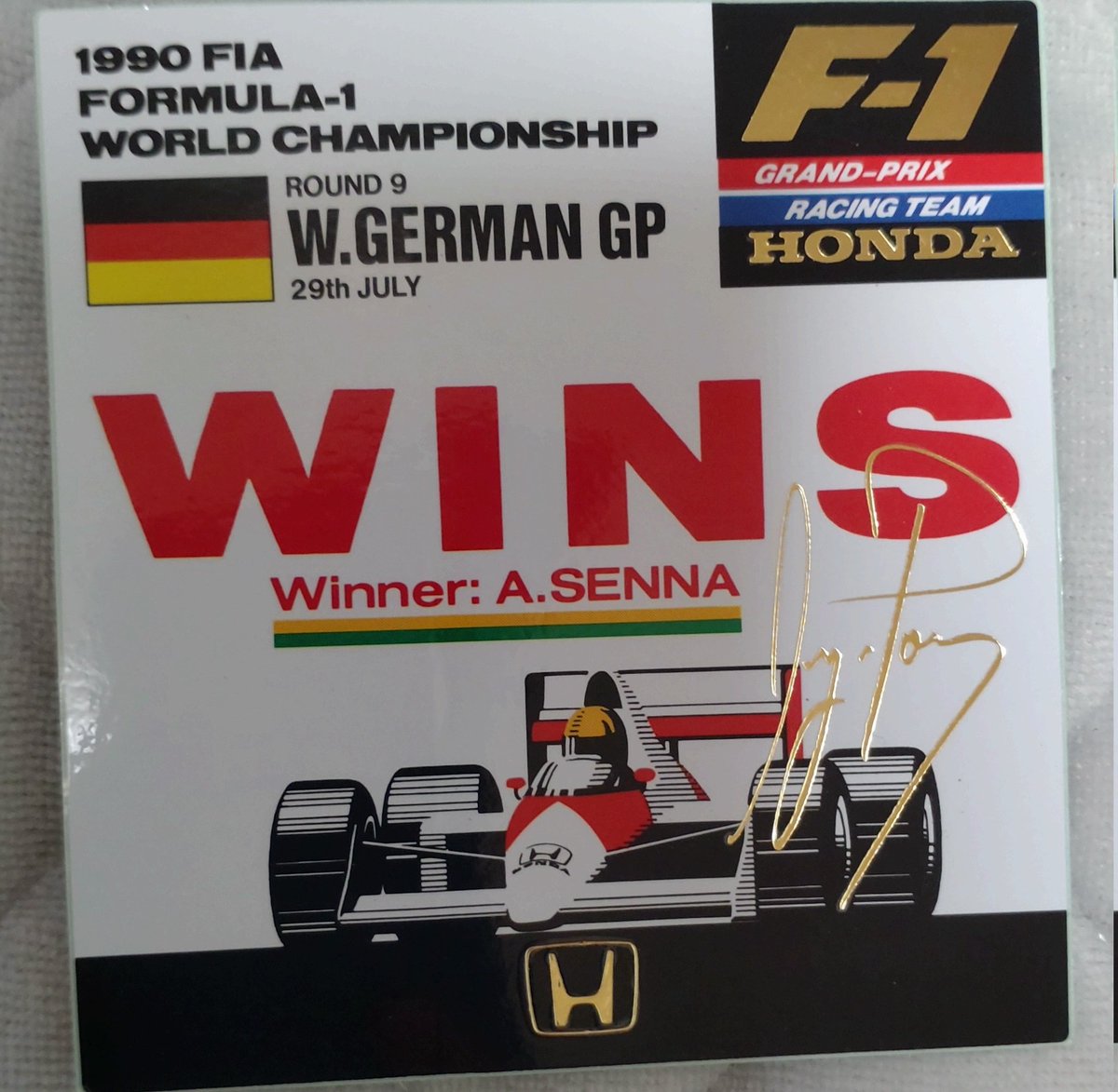 1990年のホンダF1のステッカーを見たら西ドイツGPやった😶