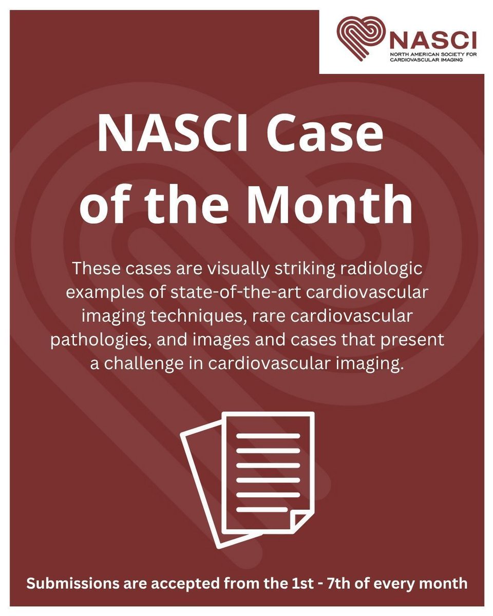 NASCISociety's tweet image. Submit today to the #NASCI Case of the Month - a collaborative monthly case report publication with The International Journal of Cardiovascular Imaging. Submissions accepted through December 7th!

Learn More + Submit Here: nasci.org/case-of-the-mo… 

#cardiovascularimaging