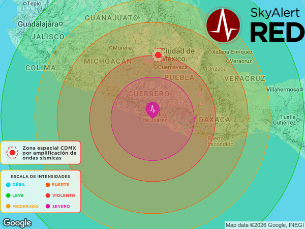 SkyAlertMx's tweet image. #SismoFinalizado
  Intensidad 🟣“SEVERO”🟣 en #SanMarcos, Gro.
  Recibiste la #AlertaSísmica si estás dentro de los radios de alertamiento.
  Descarga #SkyAlert: skyalert.mx/app
  07:58:21 - 02/01/2026
