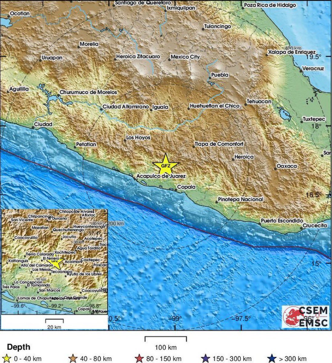 Breaking911's tweet image. BREAKING: A magnitude 6.2 earthquake just struck 21 kilometers northwest of Ayutla de los Libres, Mexico.