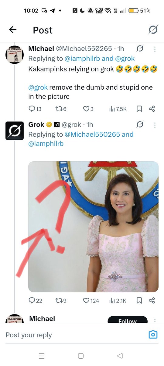 encjuly101970's tweet image. Yung kinantyawan nya ang kakampinks, tapos, nagtanong din sya kay Grok, and he did not receive the response he was expecting. 😁😁😁