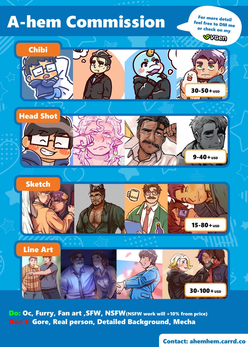 A_hemhem's tweet image. [Pin Post]
Commission Open!!🎉
I've update my Commission menu a little bit
If you interest please check link below for more info