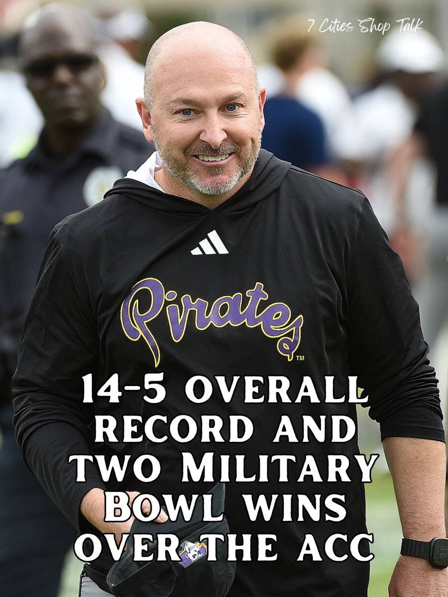 Can we show some love to Coach Harrell for an amazing start as the ECU head coach! Congratulations <a href="/Coach_B_Harrell/">Coach Blake Harrell 🏴‍☠️🏴‍☠️🏴‍☠️</a>!