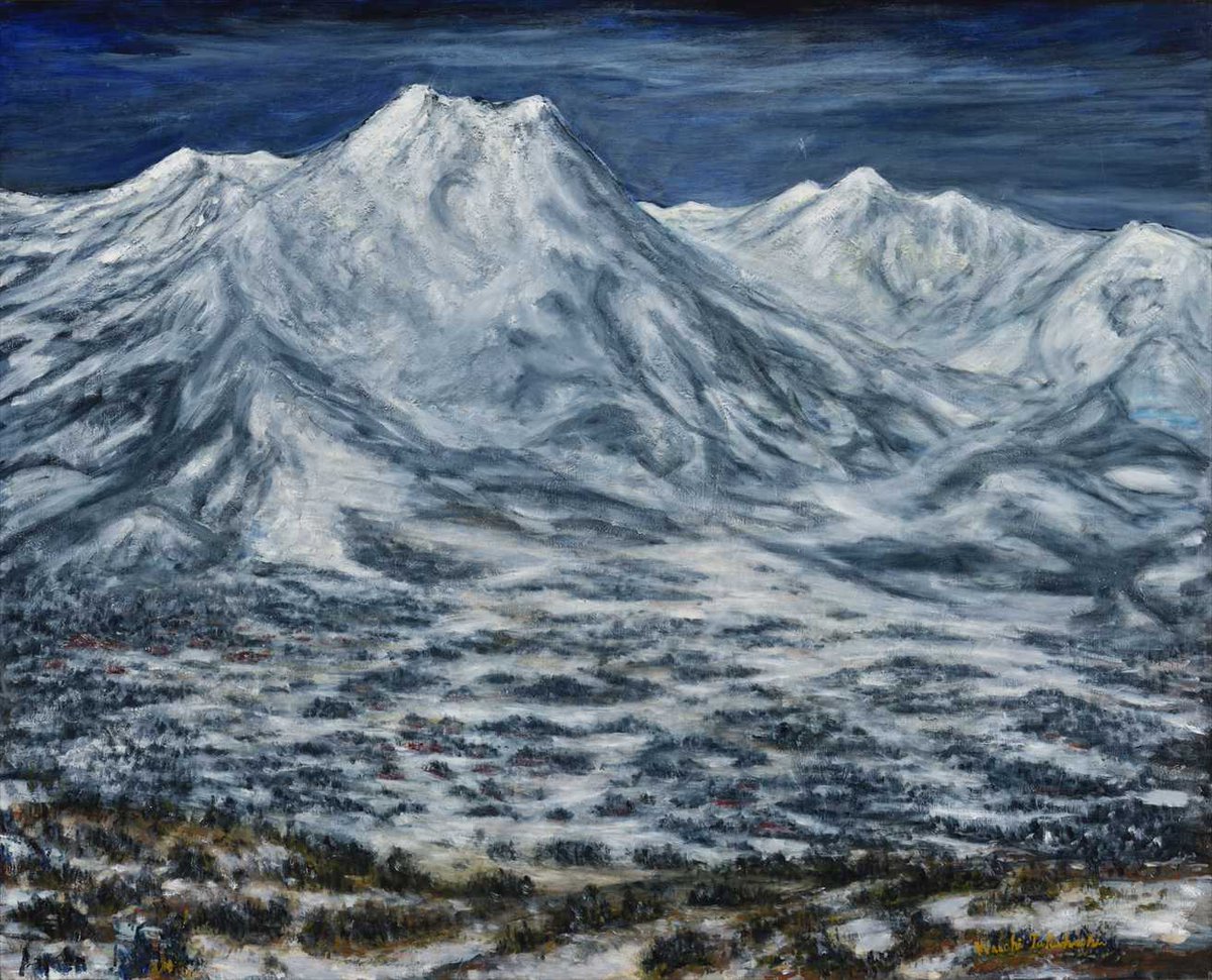 油絵　聖地・シャトルンジャヤ山　F100