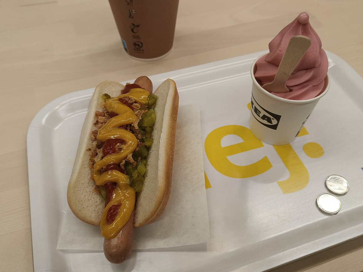 coconutmilkgirl's tweet image. got the ikea hot dog i had been dreaming about for months