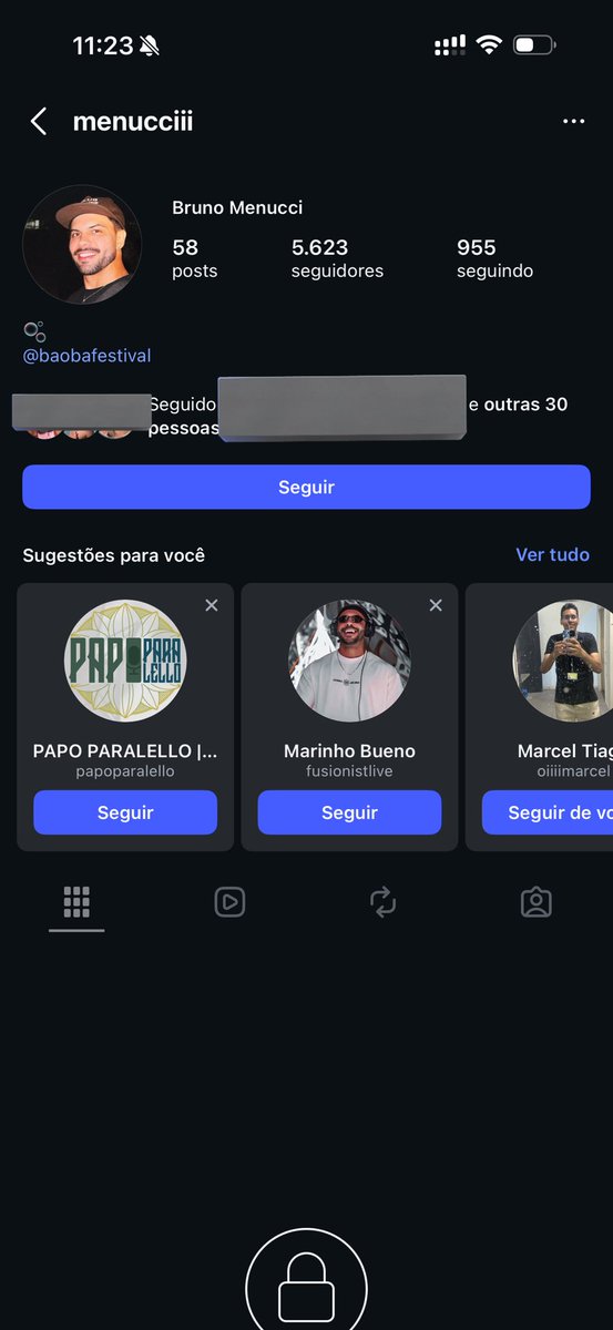 Apagaram o post e privou o perfil