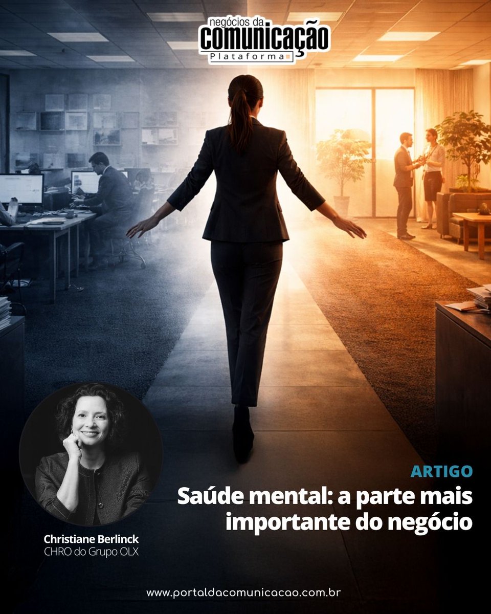 💛 Saúde mental é parte do negócio. No artigo de Christiane Berlinck (CHRO do Grupo OLX), a comunicação interna aparece como o elo que transforma cuidado em cultura, coerência e performance sustentável. #PEMCC 📌Saiba mais em bit.ly/4pZrTId.