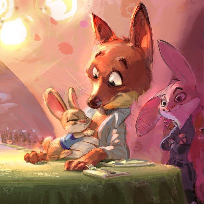 I think this is a concept art of the Wild Times story and OMG🥺😭 THIS IS THE CUTEST ZOOTOPIA CONCEPT ART I'VE SEEN💕