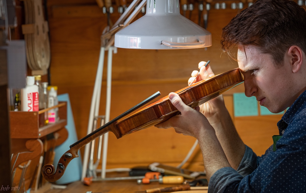 BenningViolins's tweet image. That time Nathan found a hidden kaleidoscope in a violin! #funnyfriday We're back in the shop today, looking forward to what 2026 will bring. We hope good things for everyone! Happy New Year!