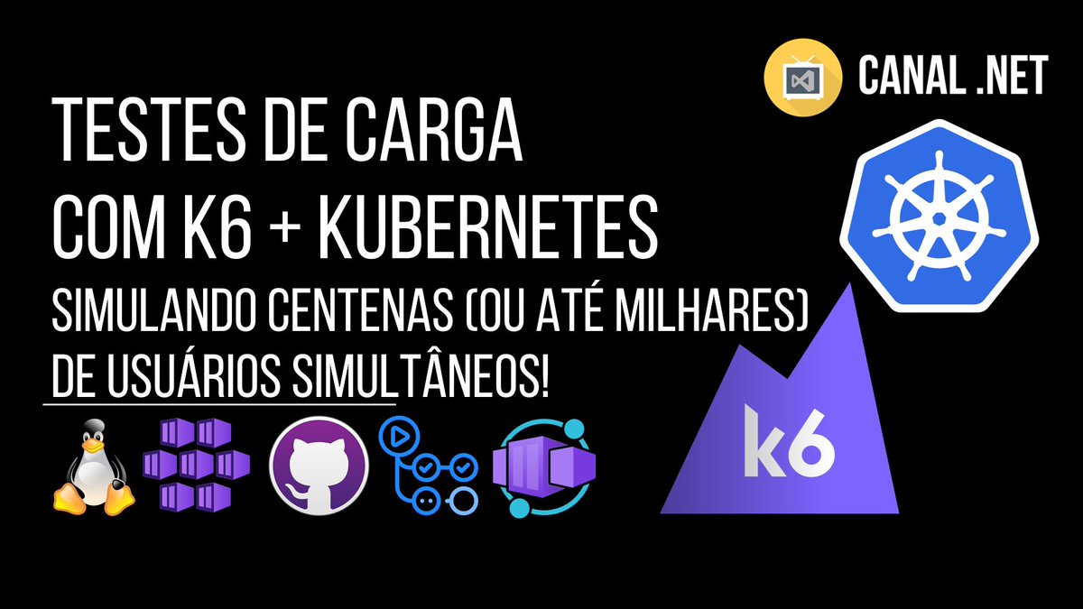 Novo vídeo no Canal .NET -> Testes de Carga com k6 + Kubernetes: simulando centenas (ou até milhares) de usuários simultâneos! -- Link: youtube.com/watch?v=htLpIn…

C/ <a href="/diegoonazure/">DM</a> 

#k6 #kubernetes #loadtests #tests #k8s #linux #azure #aks #azurekubernetesservice #github #devops