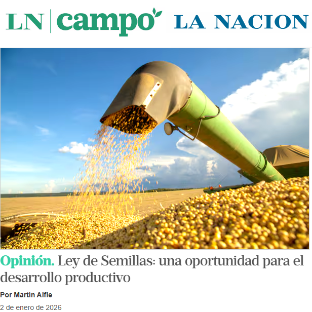 Escribí en <a href="/LANACION/">LA NACION</a> sobre Ley de Semillas, un debate trascendental y muy disputado en nuestro país.

[Nota completa acá: lanacion.com.ar/economia/campo…]

La discusión sobre la Ley de Semillas suele quedar atrapada en una pelea de suma cero, y hoy estamos en un equilibrio "lose-lose":