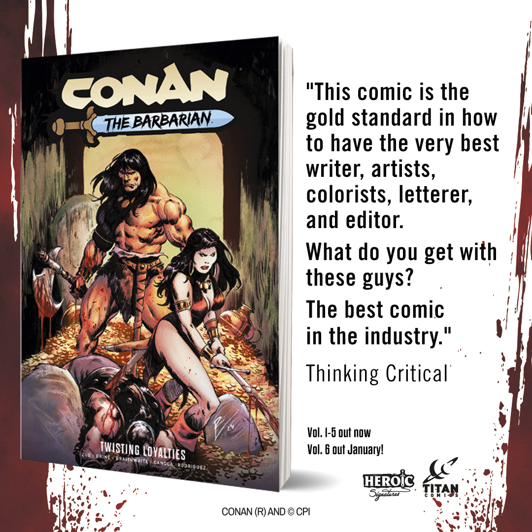ComicsTitan's tweet photo. Comics, collections and omnibus editions, explore the full Conan catalog HERE: https://t.co/XCaIYrWPfs

#conanthebarbarian #topcomics2025 @HeroicSignature https://t.co/z5irWxAe0Y