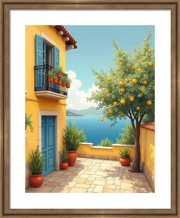HurmerintaArt's tweet photo. The Villa With An Orange Tree.

#wallart #villa #orangetree #giftidea #colorfulart
 https://t.co/CvwzDilkgS https://t.co/3Or0vwlpHx