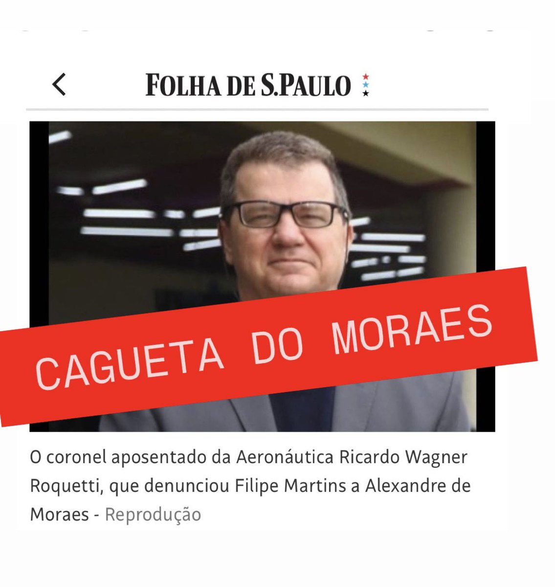 Filipe Martins foi preso por culpa de um militar da Aeronáutica: o coronel Ricardo Wagner Roquetti. Esse é o cagueta de Moraes!

Um oficial da Aeronáutica denunciou a Moraes que Filipe Martins teria acessado a rede LinkedIn porque apareceu para ele uma notificação de acesso. Esse