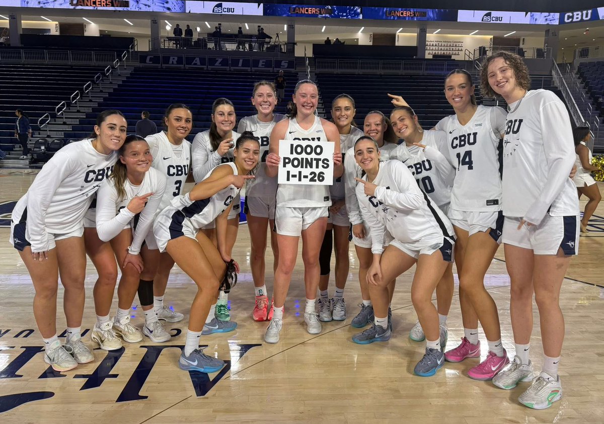 RevDSchmidt's tweet image. We got to ring in 2026 in California, at @CBUwbb  and seeing @grace_schmidt11 make her 1000th career point! 🏀 What a fun way to start the year!