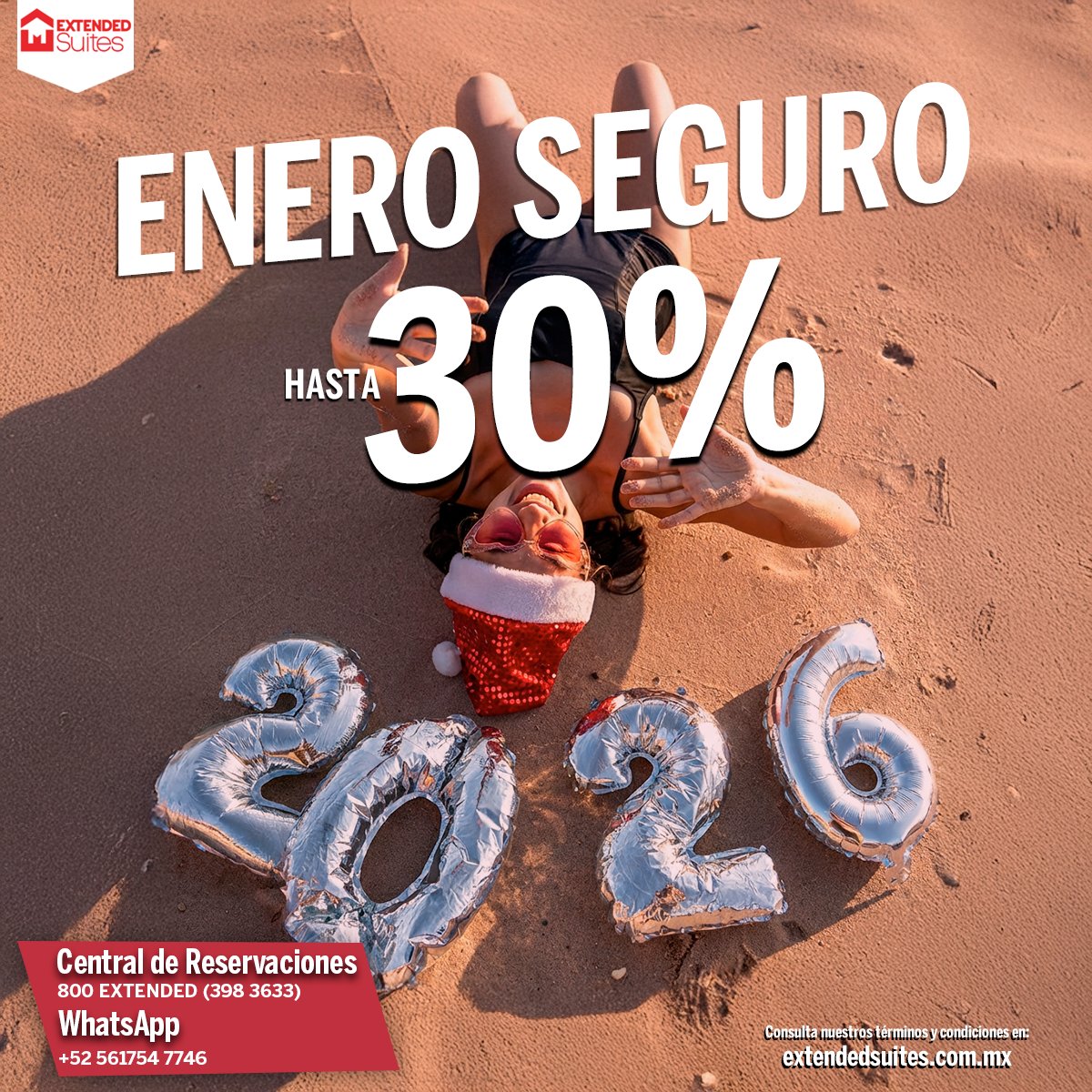ExtendedSuites's tweet photo. ¡Arranca Enero!
Aprovecha 30% de descuento en tus reservas de enero en Extended Suites y disfruta estancias cómodas, seguras y pensadas para largas temporadas. https://t.co/2tGjLqwpVm